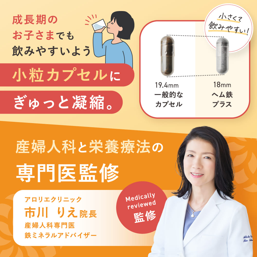 ヘム鉄プラス《 新発売!ヘム鉄と亜鉛・ビタミンB6・ビタミンDをバランス良く配合 》